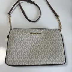 【美品】MICHAEL KORS MKロゴショルダーバッグ