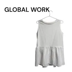 【GLOBAL WORK】ヘビロッT 裾切り替えタンクトップ オフ M