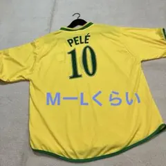 【伝説】ペレ　ブラジル代表　ゲームシャツ　ユニフォームMーLセレソン得点王W杯