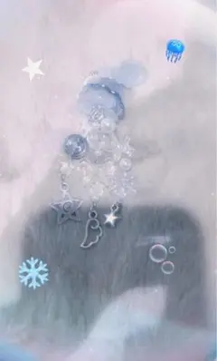 水色のクラゲキーホルダー