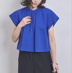 美品 イエナ IENA 日本製 モチーフプリントノースリーブブラウス 