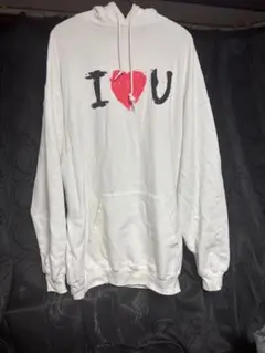 BALENCIAGA バレンシアガ アイラブユープルオーバーパーカーのサムネイル