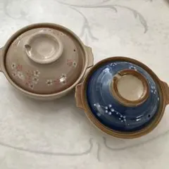 花柄 土鍋 2個セット☆まだまだご愛用いただけますおんpr