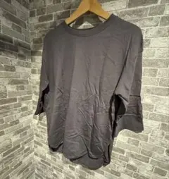 ダークグレー 五分袖 Tシャツ M ヨガ　トレーニング　ランニング