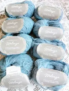 セリア毛糸ふんわりメランジ７ネイビー８玉