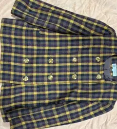 GIVENCHYヴィンテージ ノーカラージャケット チェックツイード13号