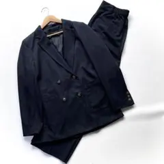 極美品 クロッシービズ パンツスーツセットアップ M ストレッチ 紺 洗える