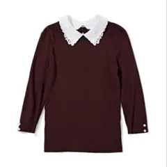 完売品⭐︎美人百花掲載 リランドチュール 襟レース付き 長袖ニット