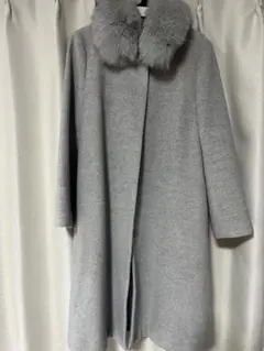 早い者勝ち最終値下げ　JUSGLITTY グレー フォックスファー　ロングコート