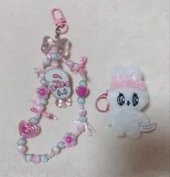 エスターバニー　キーホルダー　パールストラップセット