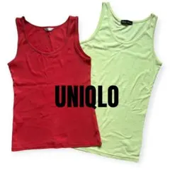 UNIQLO 他 レディース タンクトップ 2枚セット オレンジ イエローs mのサムネイル