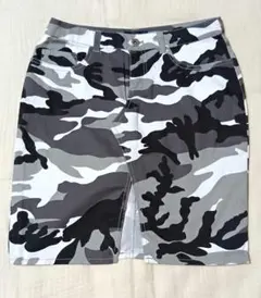 【美品】迷彩柄タイトスカート（グレー/ブラック）