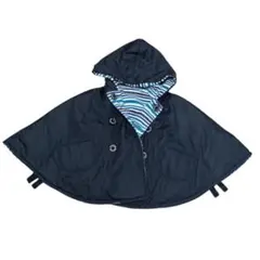 ベビーポンチョ❣️BRANSHES フード付きネイビー ストライプポンチョ