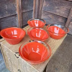 杉江　智　　ガラス小鉢 4客セット 赤系 クリスタルガラス 作家物 杉江 智 ガラス小鉢 4客セット 赤系 クリスタルガラス 作家物 - メルカリ