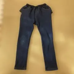 セラフ 130 フリル付き　スキニーパンツ　デニム風　裏起毛　裏シャギー