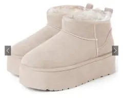 厚底ムートンブーツ[fa049]アイボリー