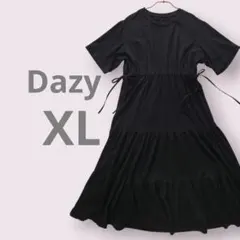 Dazy デイジー ティアードワンピース ロング 半袖 黒 XLのサムネイル