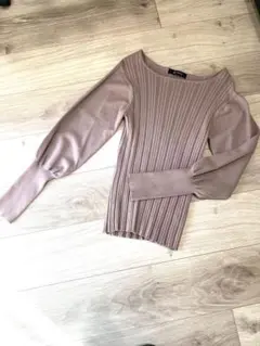 ナノユニバース　美品！リブ編み　長袖ニット