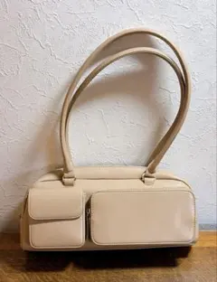 FOXEY フォクシー エナメル バニティバッグ ボックスバッグ ベージュ 