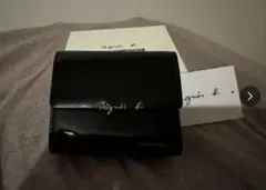 agnes b. 二つ折り財布 ブラック レッドのサムネイル