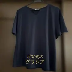 ハニーズGLACIER ネイビー 半袖シャツ M