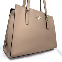 ✨美品✨コーチ COACH 3層トートバッグ A4対応 ベージュ ゴールド金具