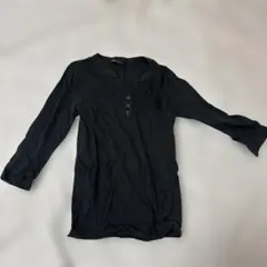 split 黒 五分袖 Tシャツ