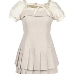 ANDMARY sophia frill set dress beige - メルカリ