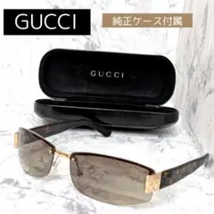 グッチ サングラス 度なし GG1799/N/S メンズ GG柄★ 美品 GUCCI グッチ 激レア テンプル・金具 GG柄 縁なし