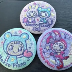 ナルミヤキャラクターズ刺繍缶バッジメゾピアノべリエちゃんブルーベリエちゃん