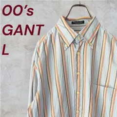 【GANT】ガント マルチストライプ ボタンダウンシャツ L トルコ製のサムネイル