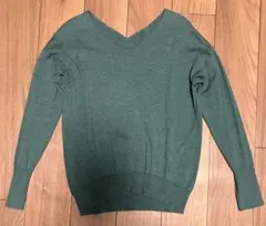 BAYFLOW グリーン Vネックニット 2