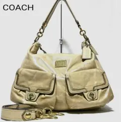 COACH コーチ 2WAY ショルダーバッグ オールレザー ベージュ15445 
