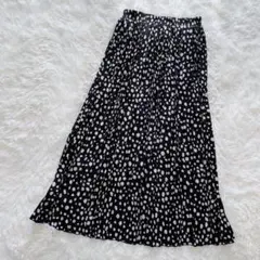 ブージュルード ドット柄 プリーツスカート（F）ロング フレア ウエストゴム