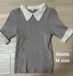 INGNI 半袖Mサイズ リブニット グレーのサムネイル