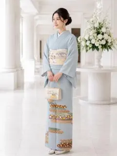 訪問着 一つ紋 袋帯 4点セット 正絹 スワトウ刺繍 - メルカリ