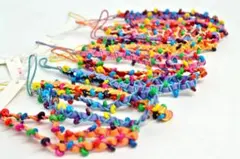 タグ付有り ビーズ編み込み 紐 カラフル ストラップ 7本 まとめ売り ミサンガ