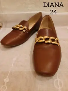 DIANA ブラウン ローファー 24