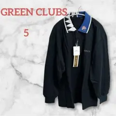 未使用品 GREEN CLUBS 長袖ポロ襟柄 インディアン刺繍 黒大きいサイズ