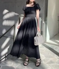 ロングワンピース　ブラック　nice claup