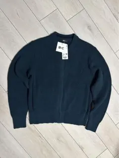 新品 UNIQLO C クルーネックフルジップカーディガン ドライバーズニット