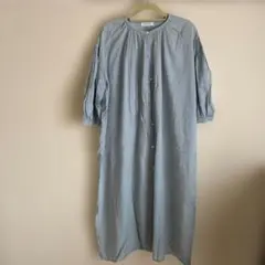 ロングワンピース　ミントグリーン　コットン