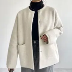 カーディガン ノーカラージャケット