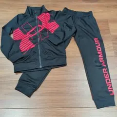 UNDER ARMOUR ジャージセット 100cm 黒/赤