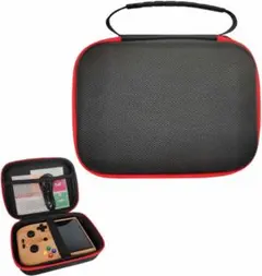 携帯ゲーム機用 キャリングケース 収納バッグ ブラック×レッド