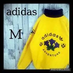 【希少デザイン】 アディダス/刺繍バックロゴ/ハーフジップ/フリーススウェットМ