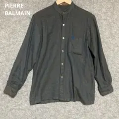 Pierrebalmainダークグレー バンドカラー長袖シャツのサムネイル