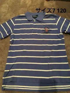 Polo by Ralph Lauren ポロシャツ 7号 青/白ストライプ