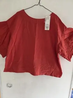 週末セール　新品　サマンサモスモス　刺繍レース前後2wayブラウス　オレンジ