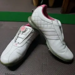 adidas ゴルフシューズ 女性用 ホワイト/ピンク24センチ